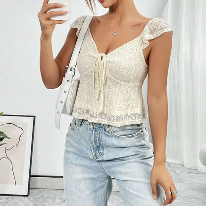 Lourvain Lace V-Neck Top