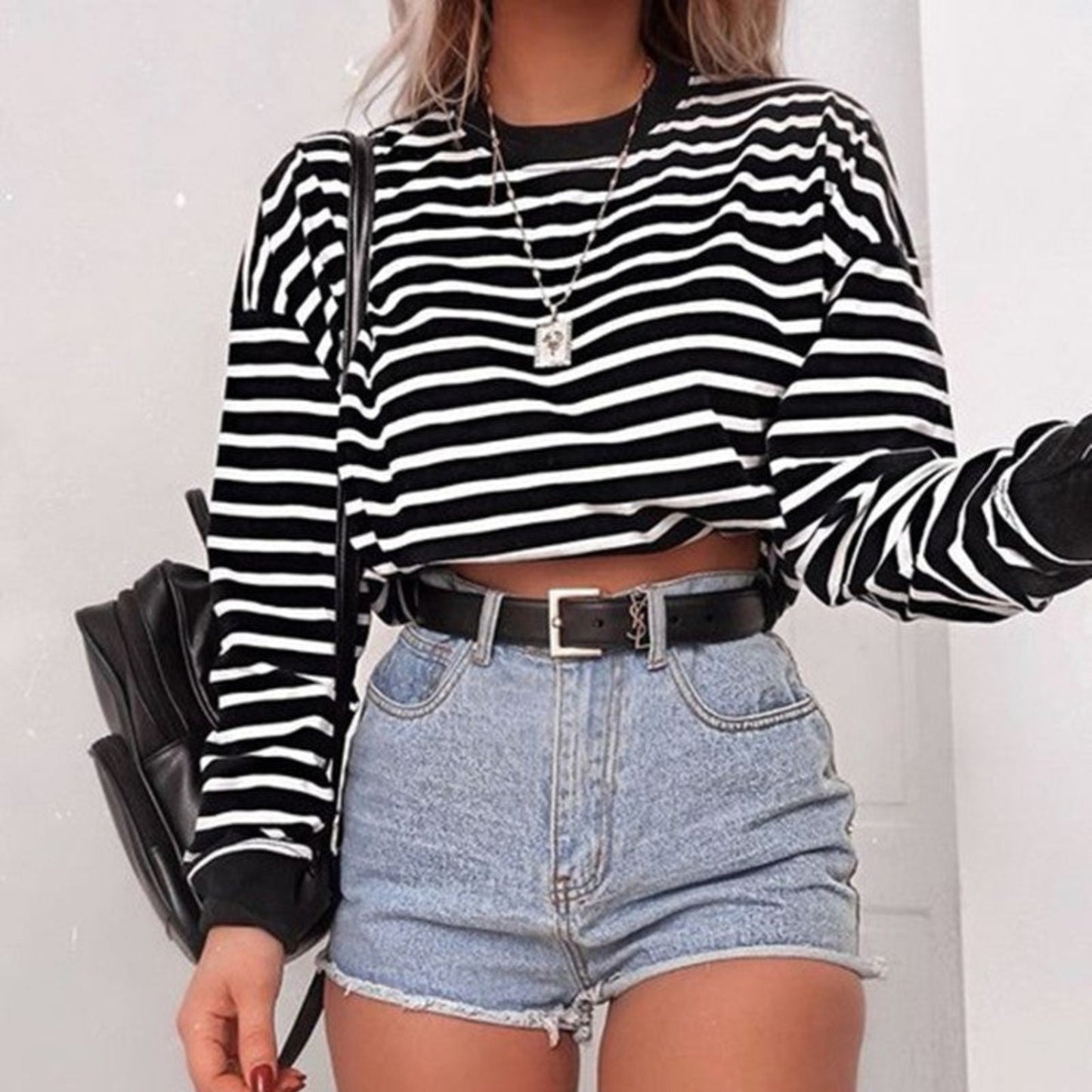 Lourvain Long Sleeve Crop Top