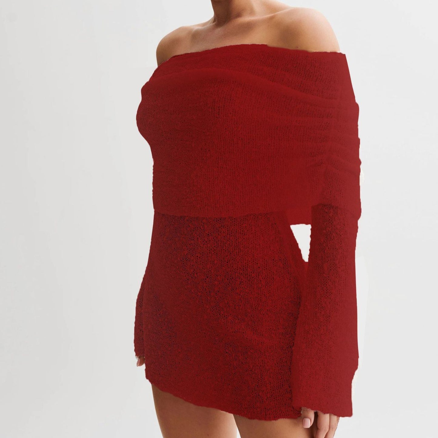 Lourvain Knitted Off-Shoulder Dress