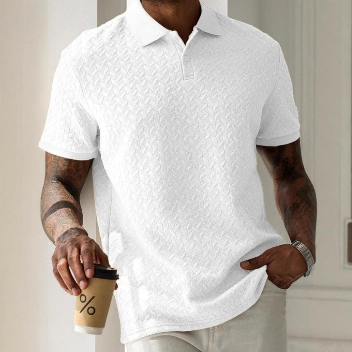 Lourvain Polo Collar Button Shirt