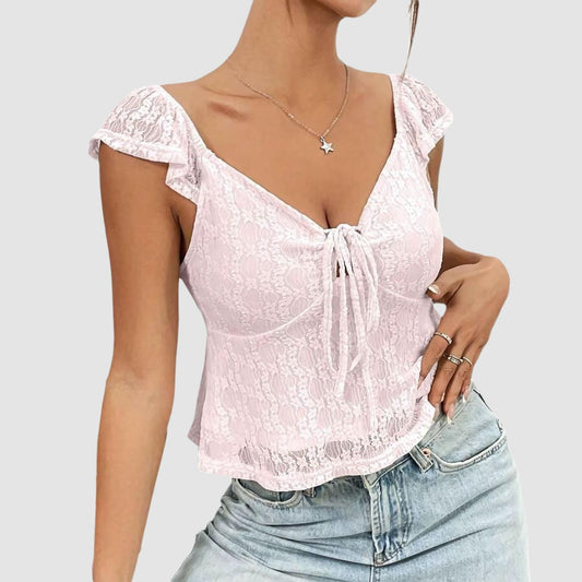 Lourvain Lace V-Neck Top