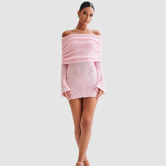 Lourvain Knitted Off-Shoulder Dress