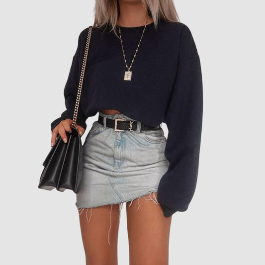 Lourvain Long Sleeve Crop Top