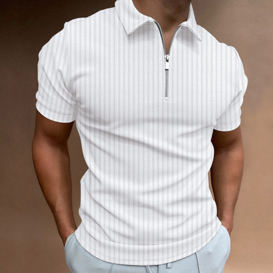 Lourvain Zipper Stripe Polo